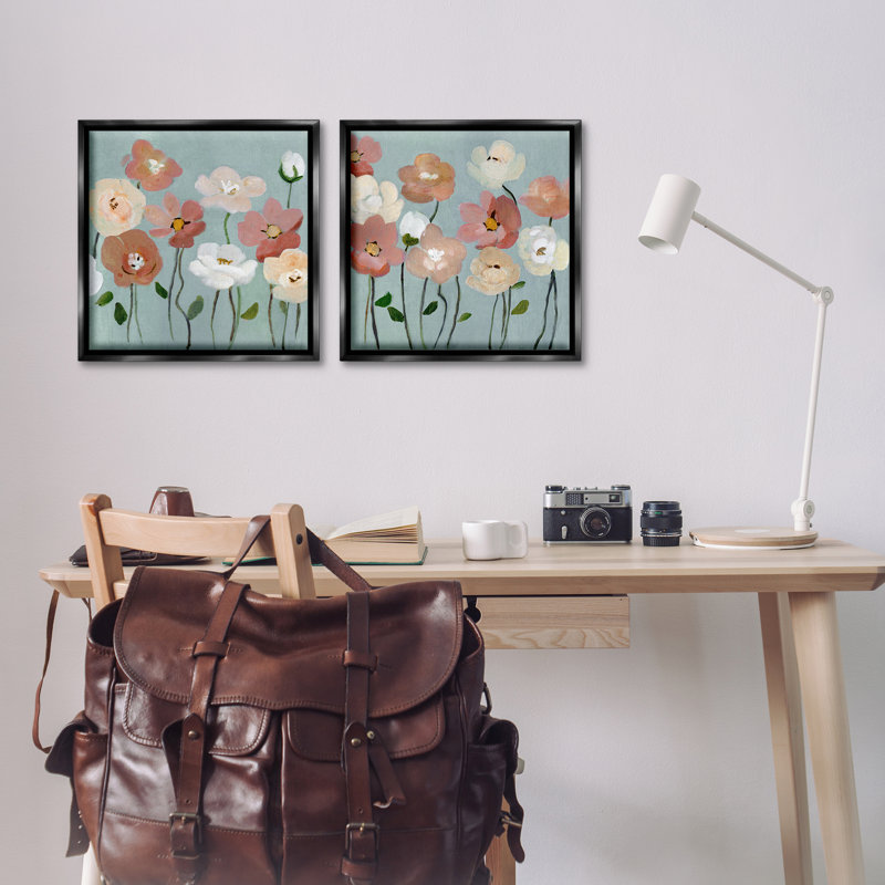 Ensemble de cadres flottants 2 pièces Budding Boho Blooms, design par Charity Henderson, H 18 po x l 18 po