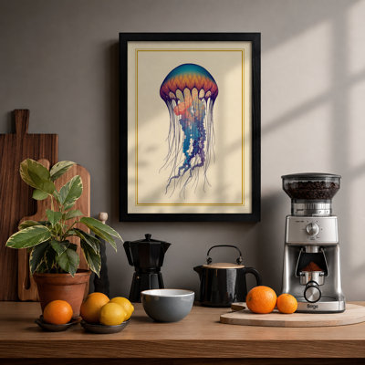 Drifting Jellyfish Botanical - Framed Print