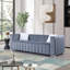 Canapé de salon rembourré en velours de luxe avec 2 coussins Clifford 87,01 po, noir-282134094-293635807