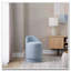 Tabouret de coiffeuse rembourré avec pivot - tissu bleu clair - couvercle de rangement amovible-431490788