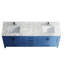 Meuble-lavabo double 84 po Aura avec comptoir en granit blanc et dosseret entièrement assemblé Aura-2014650741-2014650751