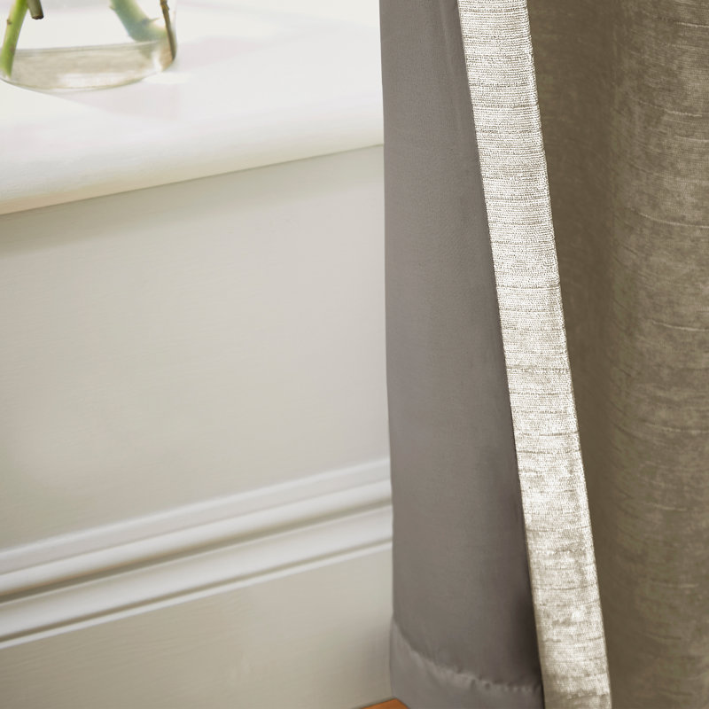 Selene Luxury Chenille Weighted Eyelet Curtains Polyester Single Panel, 229 W x 183 D cm