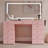 Lydia Extra-Large Makeup Vanity With Bluetooth Speakers And LED Mirror-106057668