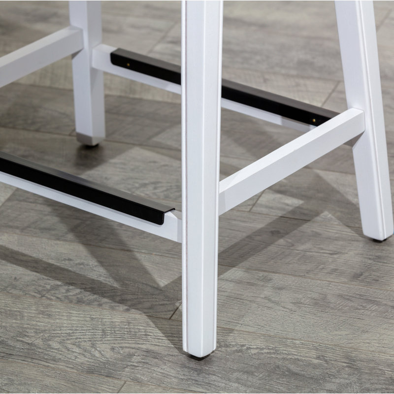 Tabouret 30 ", Blanc / Blanc, Bleu
