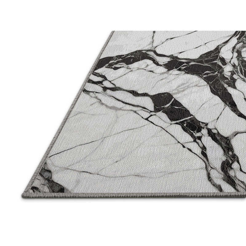 Machine Washable Gray Area Rug, Rectangle 5' x 7'