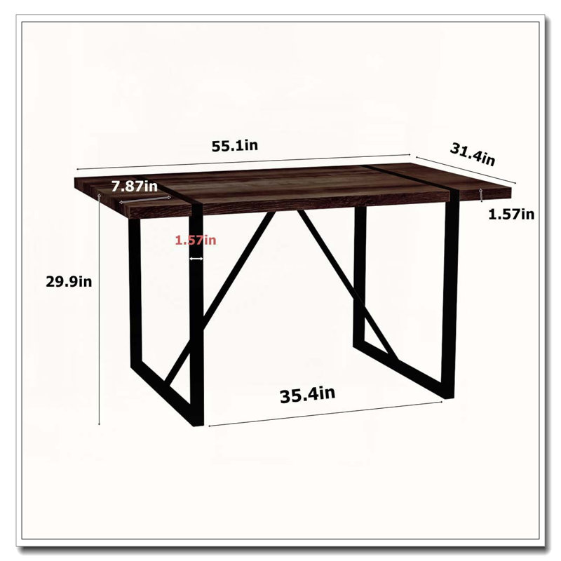 Table de salle à manger Industrial, Noyer
