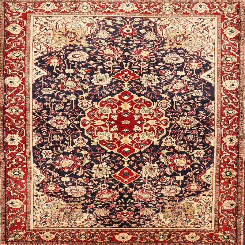 Rouge/bleu oriental Chanice Tapis décoratif, Rectangle 2 pi x 5 pi
