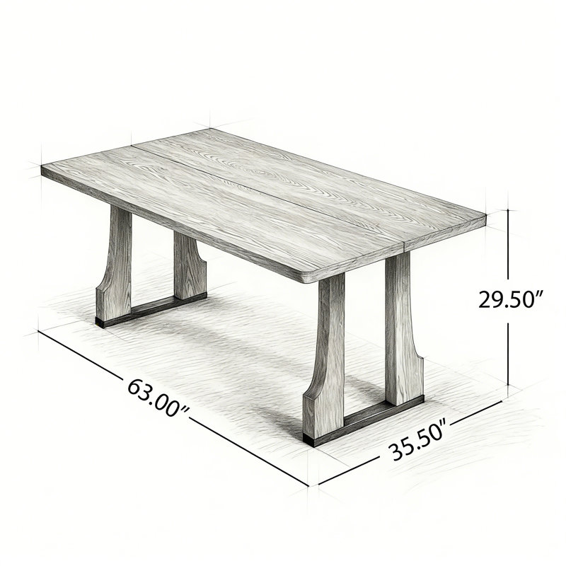 Table de salle à manger 63 ", Naturel