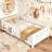 Queen Size Kids Floor Bed With Fence And Built-in Bookshelf,Queen Size Montessori Floor Bed With Slats And Safety Guardrail,Easy Assemble Montessori Beds for Kids,Gray-757108464