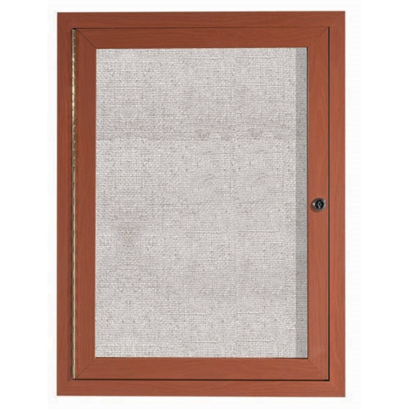 Tableau d’affichage mural fermé à l’extérieur, Chêne, H 24 po x l 18 po x P 2 po