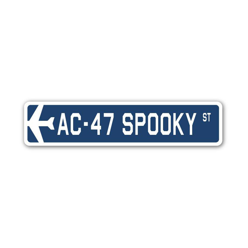 Plaque de rue Arguelles AC-47 Spooky Air Force, H 8 po x l 36 po x P 1 po