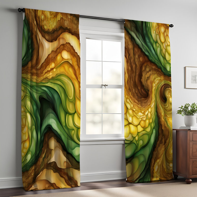 Earldean Semi Sheer Curtain Pair, 20" W x 61" L