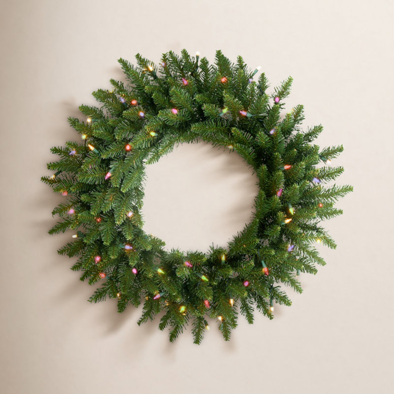 Couronne de sapin artificielle Peabody, Multicolore, H 72 po x l 72 po x P 5 po