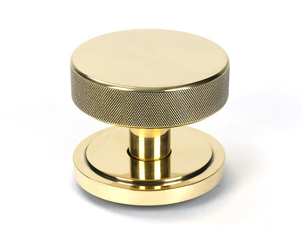 Brompton Single Dummy Door Knob, Aged Brass