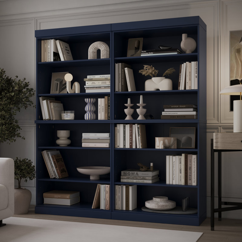 100% Solid Wood Tall Modular Bookcase Cabinet With 12 Adjustable Shelves, Open Display Storage Bookshelf, 64" W X 71.5" H