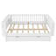 Lit plateforme en bois pleine grandeur avec rails pour enfants, structure de lit pour tout-petit en bois massif avec garde-corps - blanc, conception brevetée-170820582-170820583