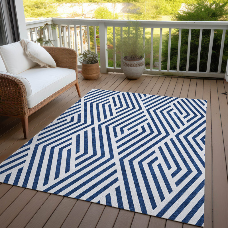 Altair Washable Geometric Indoor / Outdoor Rug, Rectangle 9' x 12'