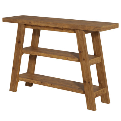 Solid Wood Console Table, 47.24" Long Farmhouse Entryway Table With 3-tier Shelves