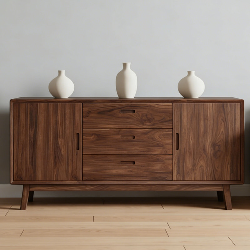 Buffet de rangement en bois massif de grande capacité, H 35,43 po x l 70,86 po x P 15,74 po