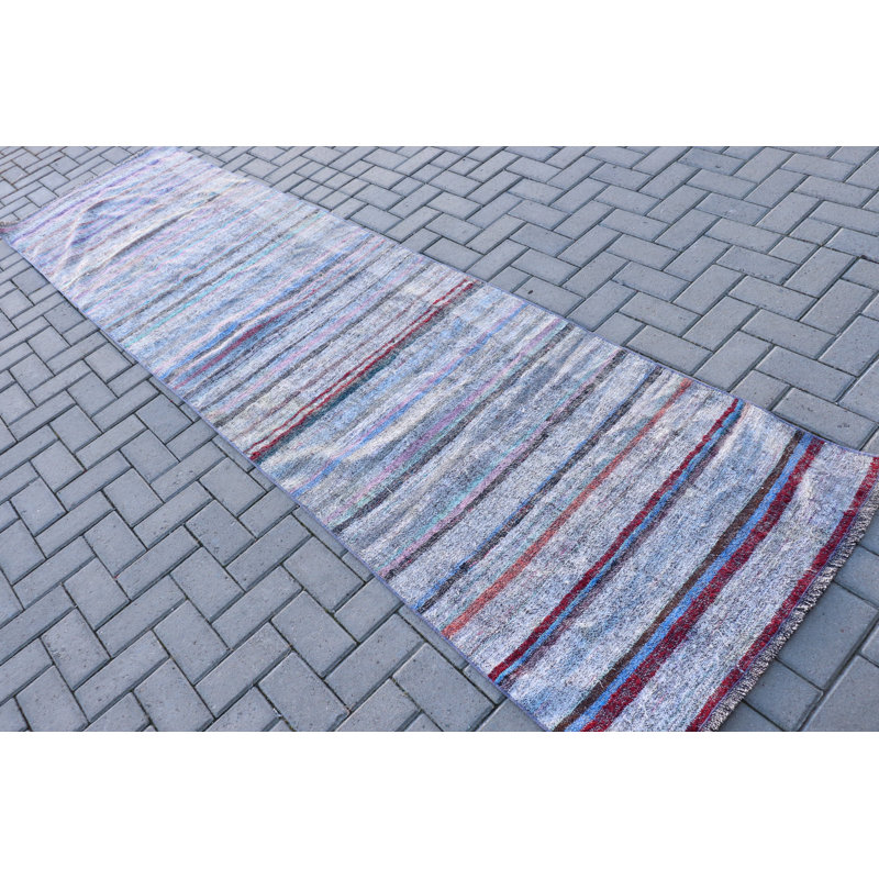 Organic Turkish Kilim Runner Rug - Vintage White Home Decor for Hallways and Living Spaces