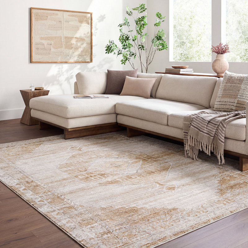 Moroccan Area Rug, Light Grey/Off-White/Light Brown/Tan, Rectangle 200 x 275 cm