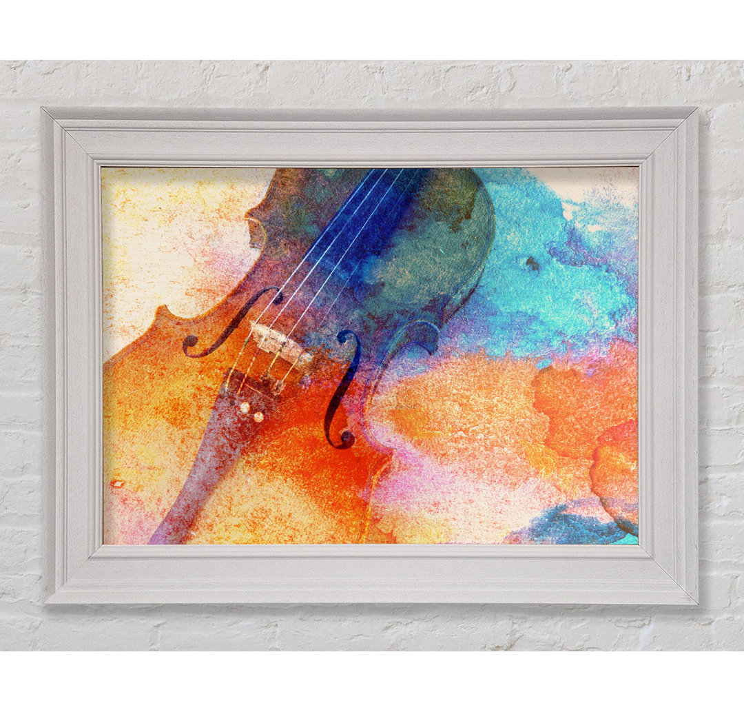 Gerahmtes Leinwandbild Water Colour Splash Violin