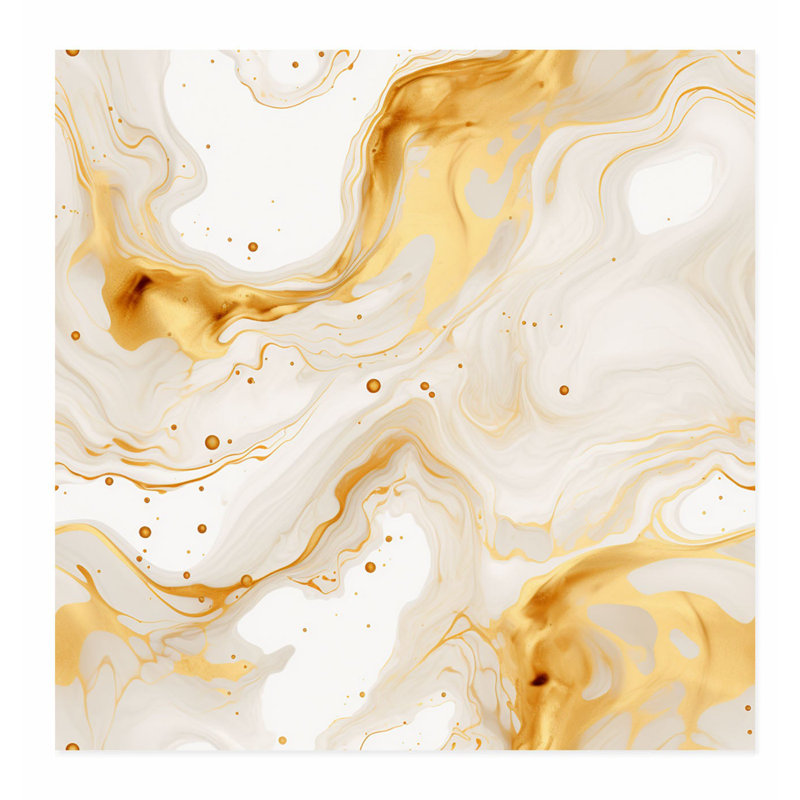 «Abstract Golden Strokes VI», reproduction d'art moderne sans cadre, H 10 po x l 10 po