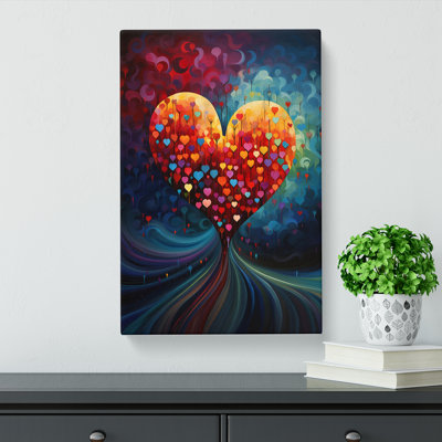 Love Heart Orphism - Wrapped Canvas