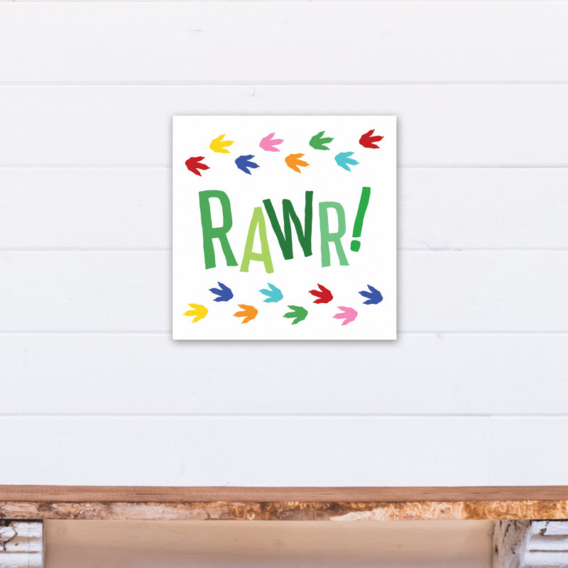 Art sur toile dino tracks Lynde, H 16 po x l 16 po x P 1,25 po, Toile tendue