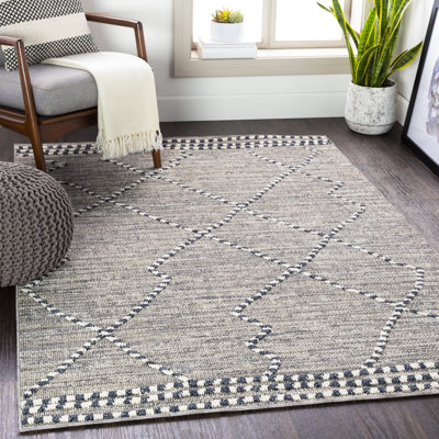 Tapis gris anthracite / taupe Baconton