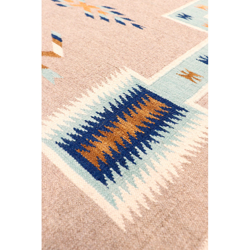 Canvello Reversible Wool Mocha Area Rug- 6'2'' X 9'