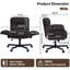 Fauteuil de bureau à dossier moyen en similicuir à pattes croisées, fauteuil de bureau résistant aux égratignures avec accoudoirs réglables et fonction d'inclinaison relevable, fauteuil de direction pivotant à roulettes avec poches de rangement latérales-117671836-130973135