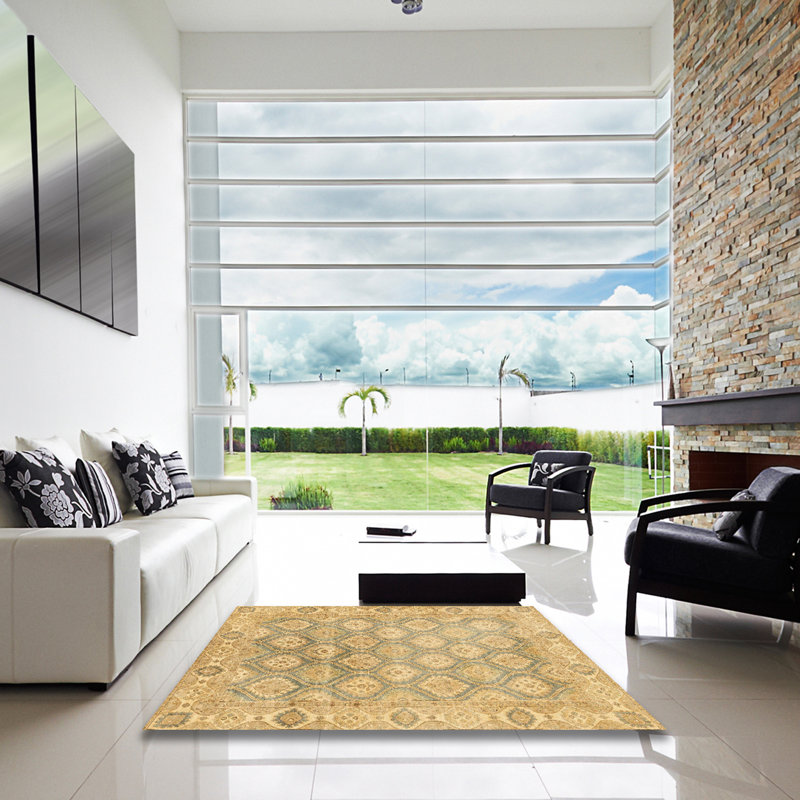 Tapis décoratif multicolore à motif abstrait, Carré 5 pi