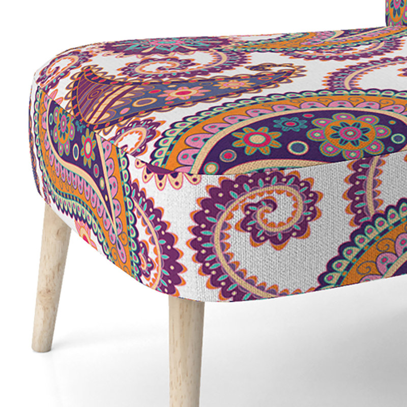 Chaise d'appoint rembourrée Peach Floral Paisley