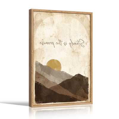 Ensemble de 1 tableau sur toile « Coucher de soleil sur la montagne ».