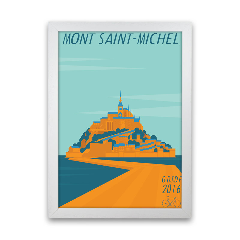 Mont Saint Michel - Print, White Framed, 60cm H x 42cm W x 3cm D