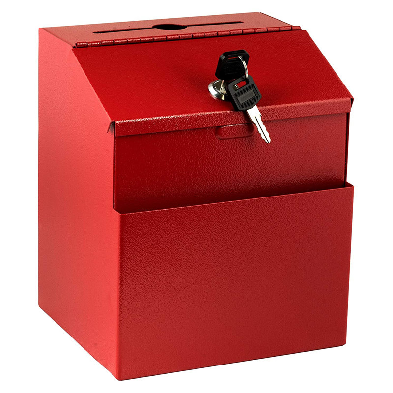 Boîte à idées murale verrouillable avec commentaires, Rouge