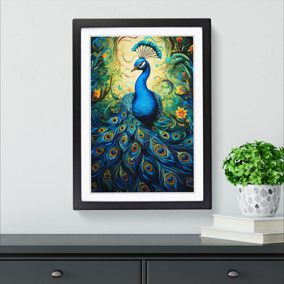 Peacock Action No.2 Framed Print