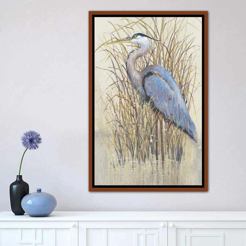 «Wading II» par Timothy O 'Toole - impression d'art graphique, H 26 po x l 18 po x 1,5 po, Cadre flottant brun