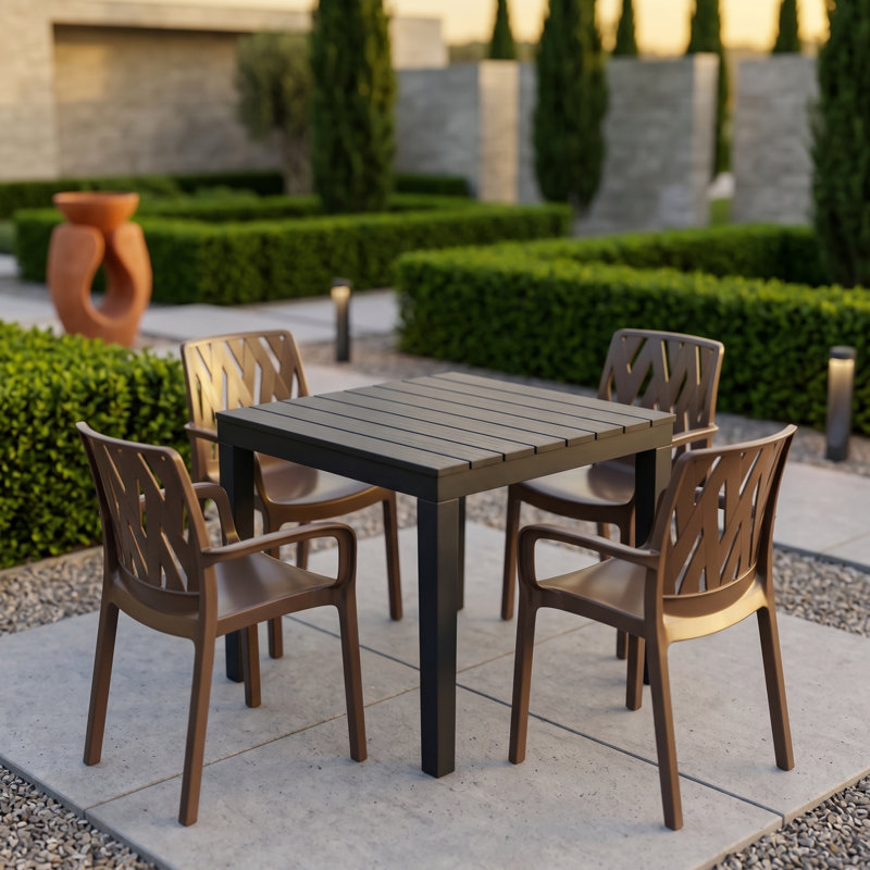 Plastic Patio Dining Set Table,