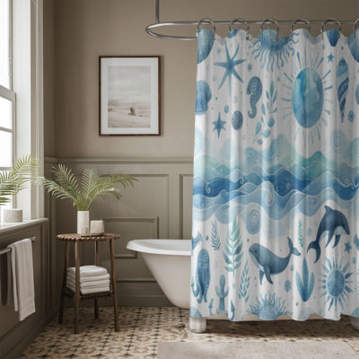 Rideau de douche 1 pièce Dhara Aqua Whirl
