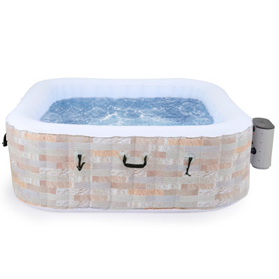 6 Person Inflatable Hot Tub Outdoor Portable Spa with Air Jets Pump Filter