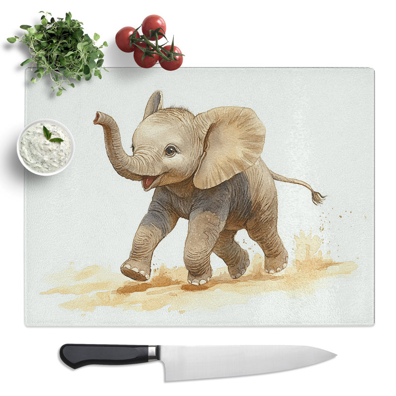Baby Elephant Vol.3  Glass Chopping Board