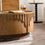 Table basse Table ronde ronde en bois massif avec placage en bois massif et piédestal robuste pour appartement et salon