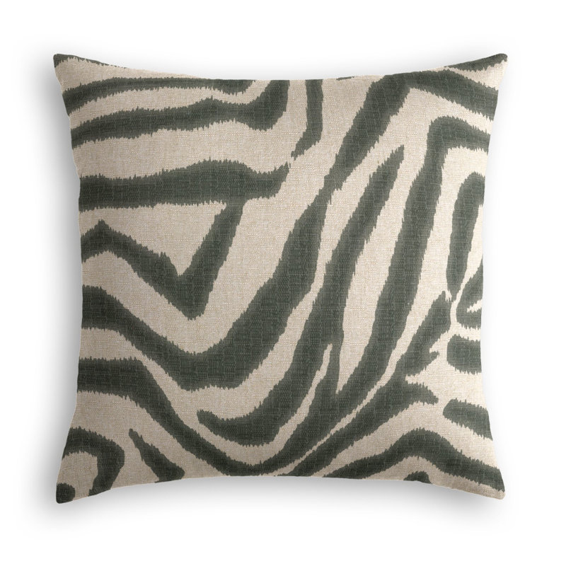 Tropo Square Cotton Pillow Cover & Insert, 22" x 22", Steel