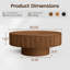 Table basse ronde 35 po fabriquée à la main en bois massif-1737710158-1732708691