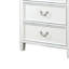 Commode large Kiki avec 6 tiroirs, pieds de support, bois massif blanc