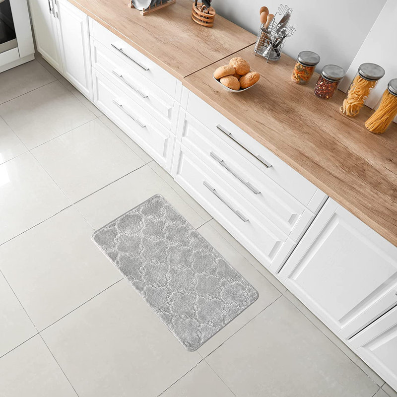 Tapis de cuisine, Gris clair, Rectangle 1 pi 5 po x 2 pi 8 po