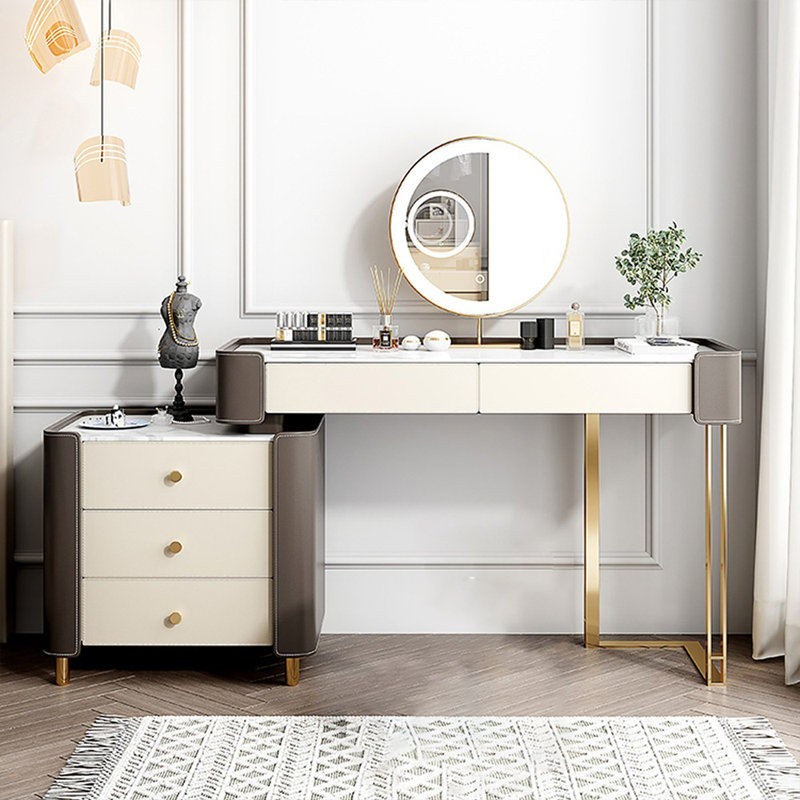 Makeup Vanity with Light mirror,5 drawers