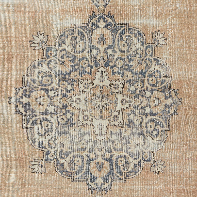 Tapis turc en laine Oushak fait à la main avec motif de médaillon